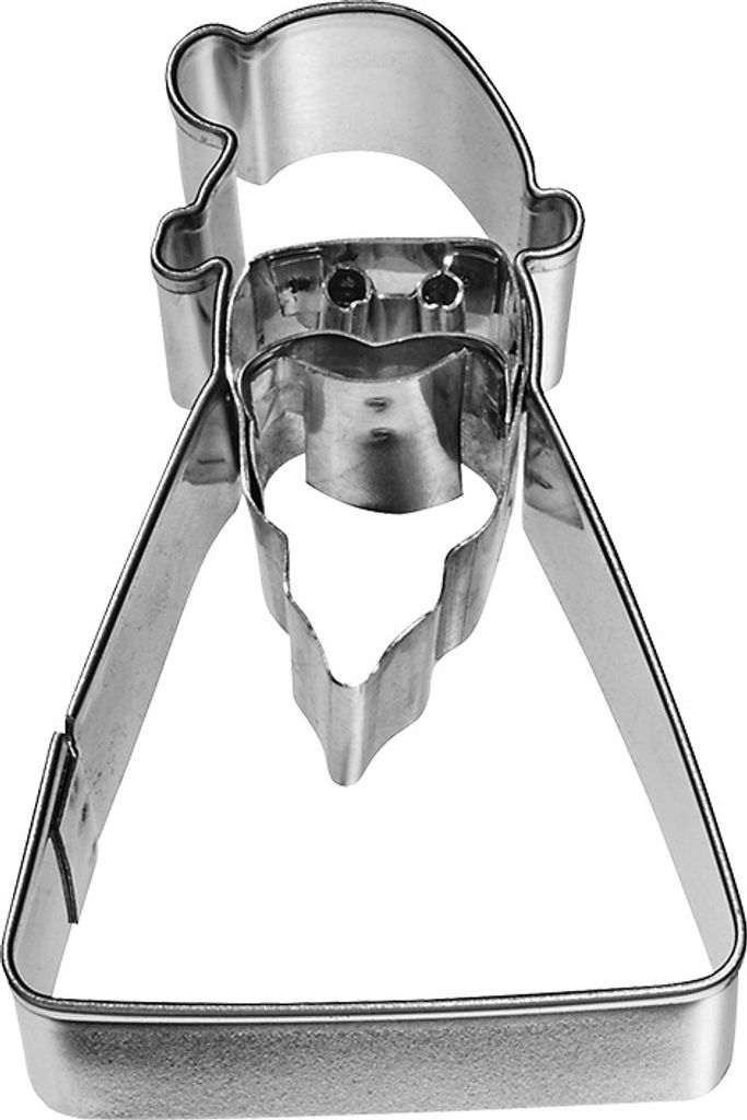 BIRKMANN Ausstechform Weihnachtsmann, geometrisch, 6,5 cm, Edelstahl, mit Innenprägung, 197053