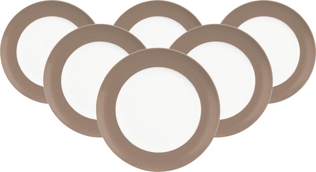 Seltmann Weiden Liberty Pure Colors Frühstücksteller ø 22,5 cm 6er Set - Cocoa Brown