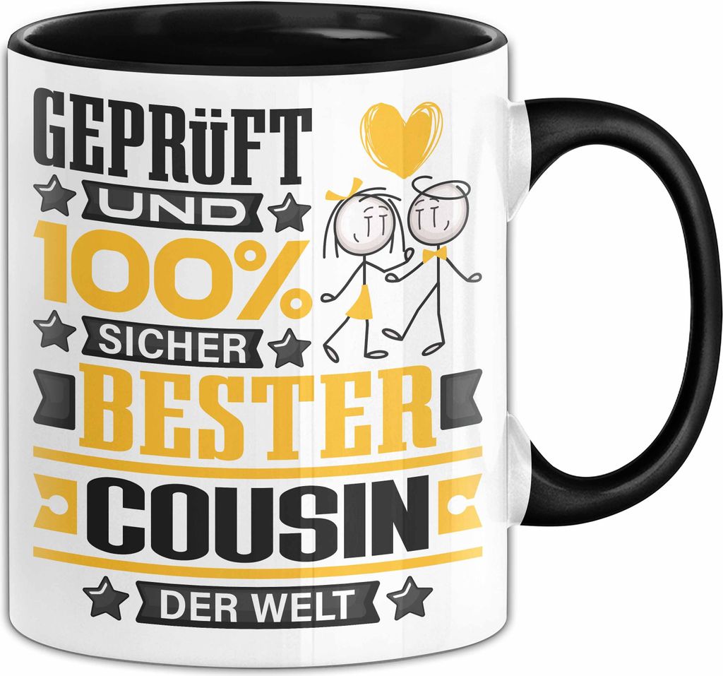 Cousin Geschenk Lustiger Spruch für Cousin Geschenkidee Bester Cousin Der Welt (Schwarz)