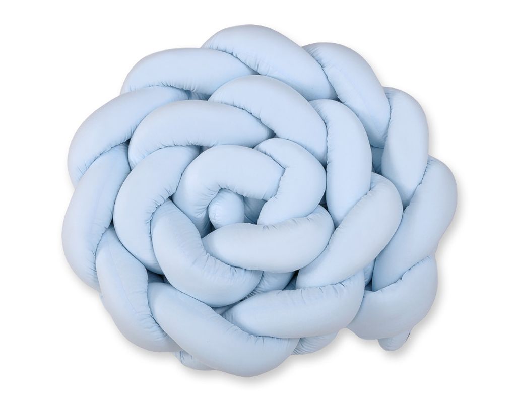 Flätad Schutzkissen für Babybett blau 360 cm hochwertige Baumwolle handgefertigt ECO FILLBALL