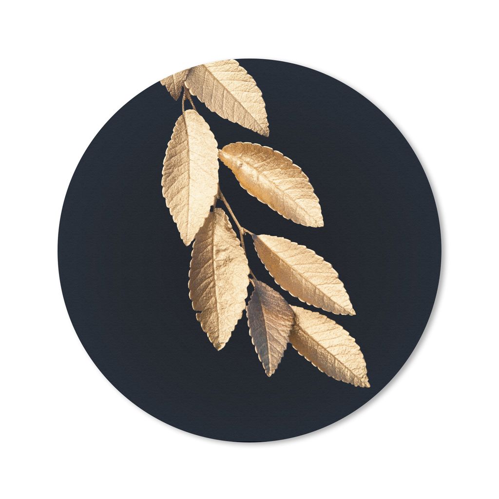 MuchoWow Mauspad Mousepad Blätter - Schwarz - Gold - Luxus - Pflanzen 40x40 cm - Mousepads - Maus Mat - Pad - Mausunterlage - Schreibtisch Acces...