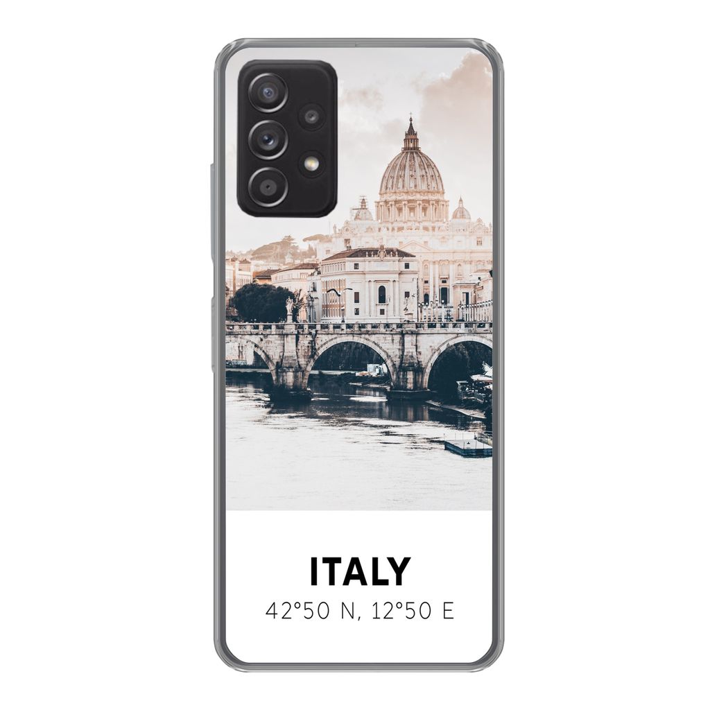 MuchoWow Handyhülle Schutzhülle Hülle für Samsung galaxy a73 Italien - Brücke - Fluss Silikon Softcase Handy Hülle - Handyhülle