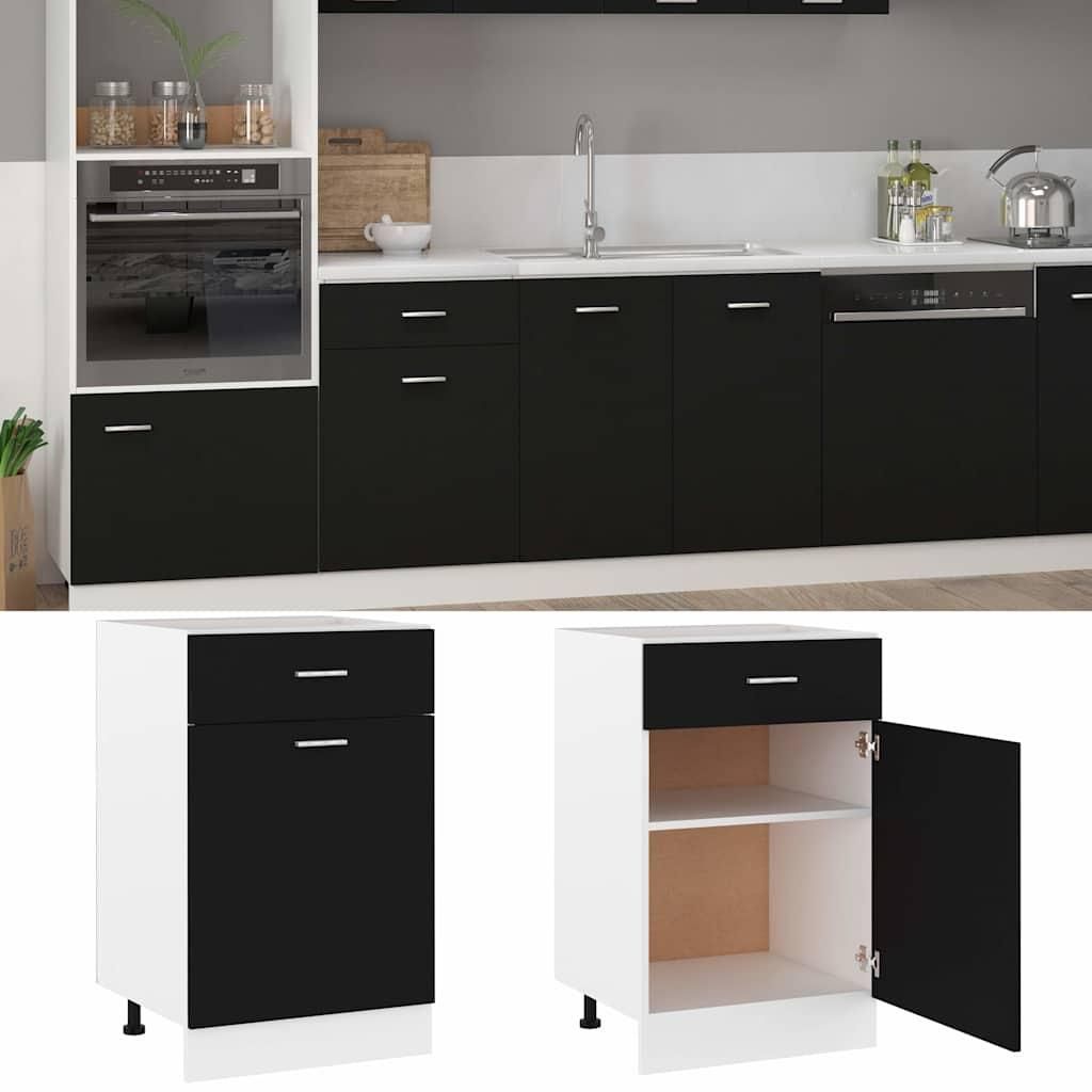 vidaXL Zásuvková základňa Lyon čierna 50x46x81,5 cm Obrázok produktu 