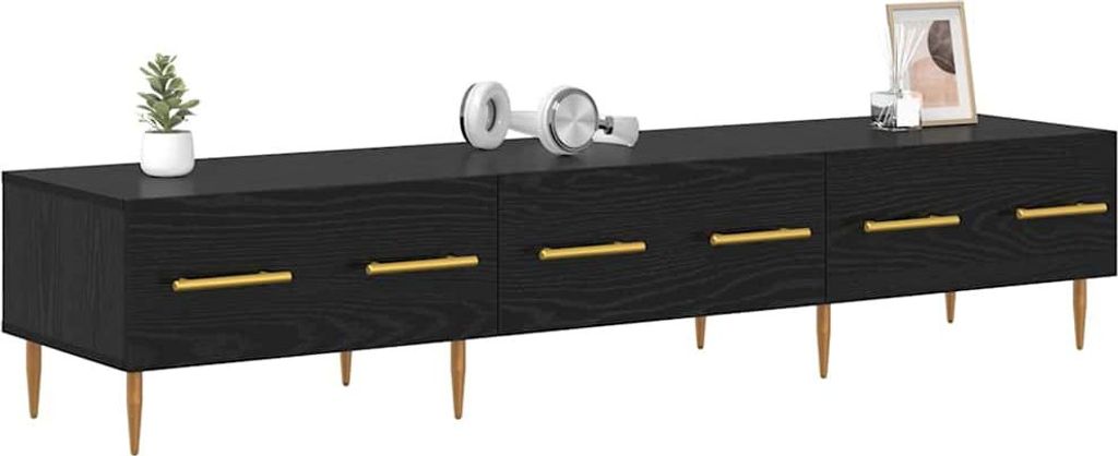 Cloris Designermöbel TV-Schränk Schwarz Eichen-Optik 150 x 36 x 30cm Holzwerkstoff - 2026Neu225675 - TV-Schränke