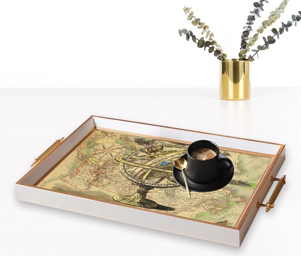 Evila Originals, TPB9893, Tablett, Mehrfarbig, 100 % GLAS, 50 x 29 x 3,5 cm