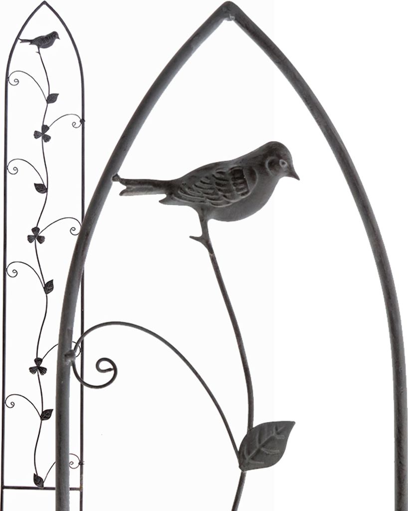 Rankgitter Vogel Rankhilfe Metall anthrazit H136cm Spalier Produktbild 