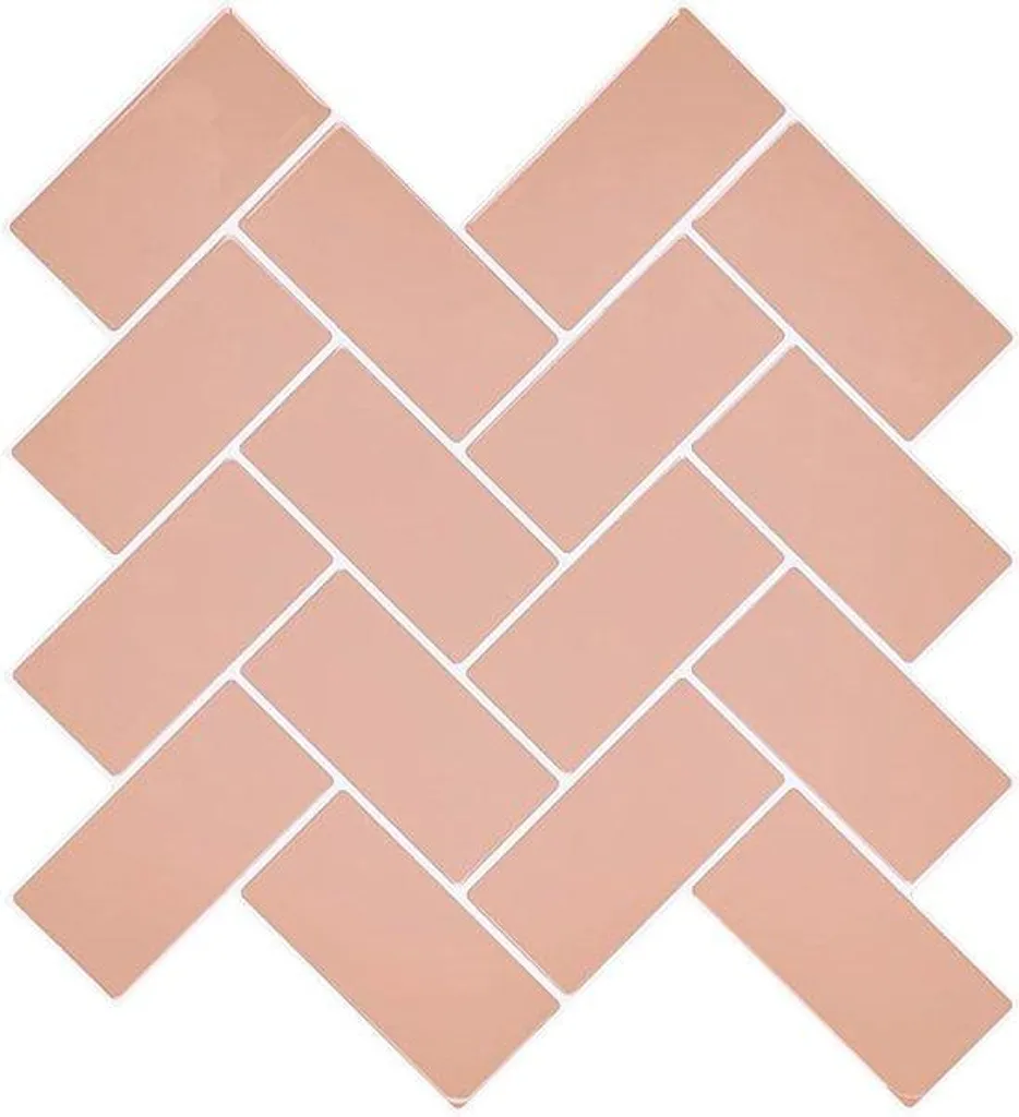 Protection murale cuisine et bain rose corail - Lot de 10 stickers DIY