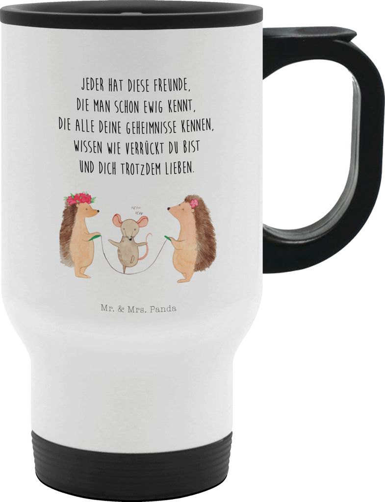 Mr. & Mrs. Panda thermosbecher Igel Seilhüpfen - Weiß - Geschenk, Kindergarten, Gute Laune, To Go Becher, Kinder, To-Go-Becher, Maus, Thermobeche...