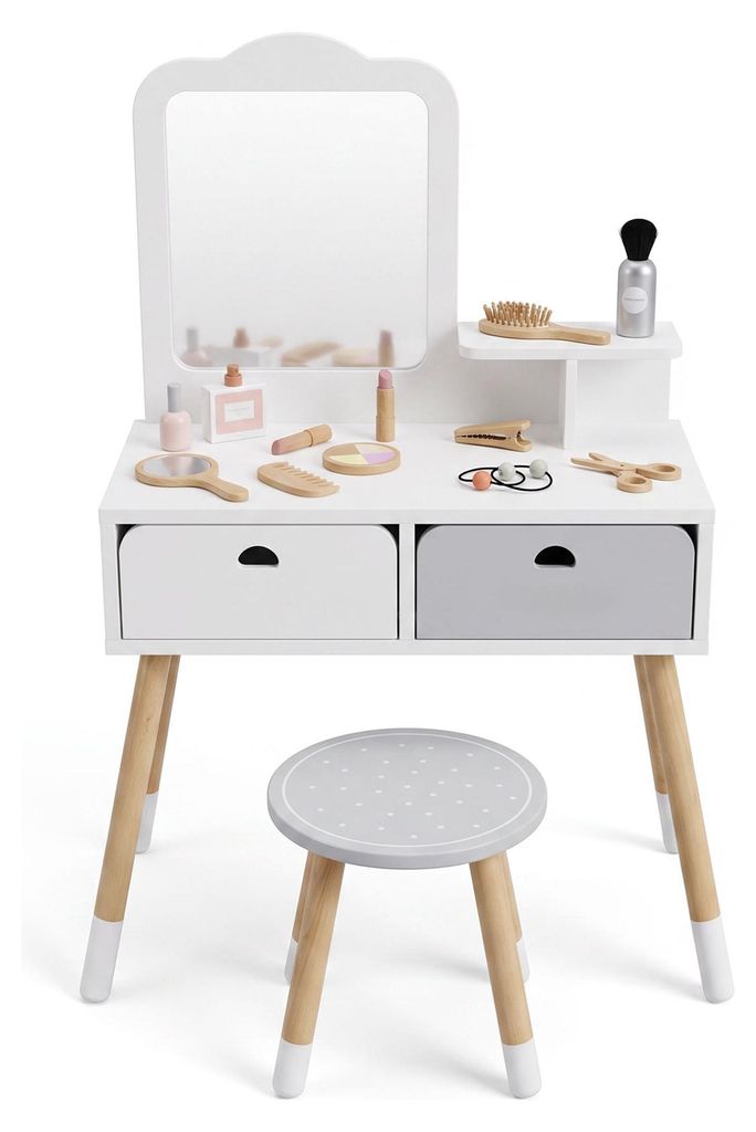 Buxibo Montessori toaletní stolek - Dřevěný se stoličkou a Obrázek produktu 
