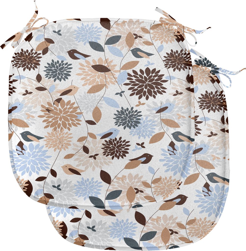ABAKUHAUS Erdfarben Polster für Esszimmerstühle, Hydrangea Zusammenfassung, Dekoratives wasserfestes Kissen mit Riemen für Küchensitze, 40 cm x...