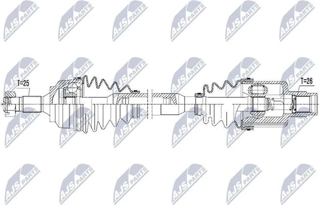 Supprimer les vibrations : Cardan OE 3273KY NTY pour Peugeot 2008 et 207