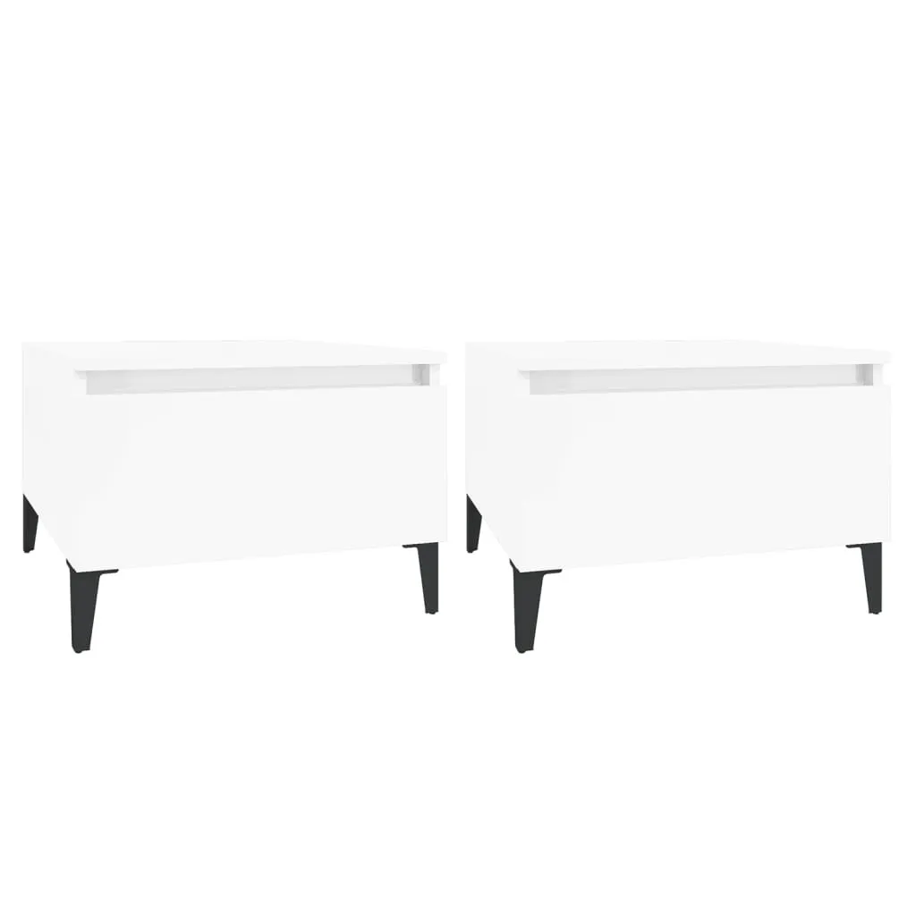 SYFAX™ Tavolini da Caffè 2 pz Bianco Lucido - Salvaspazio 50x46x35 cm