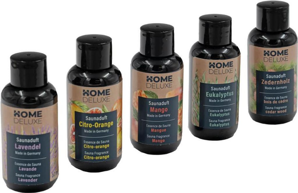 Home Deluxe Saunaduft 5er Set I Duft Sauna Saunaaufguss Ausguss Saunakonzentrat