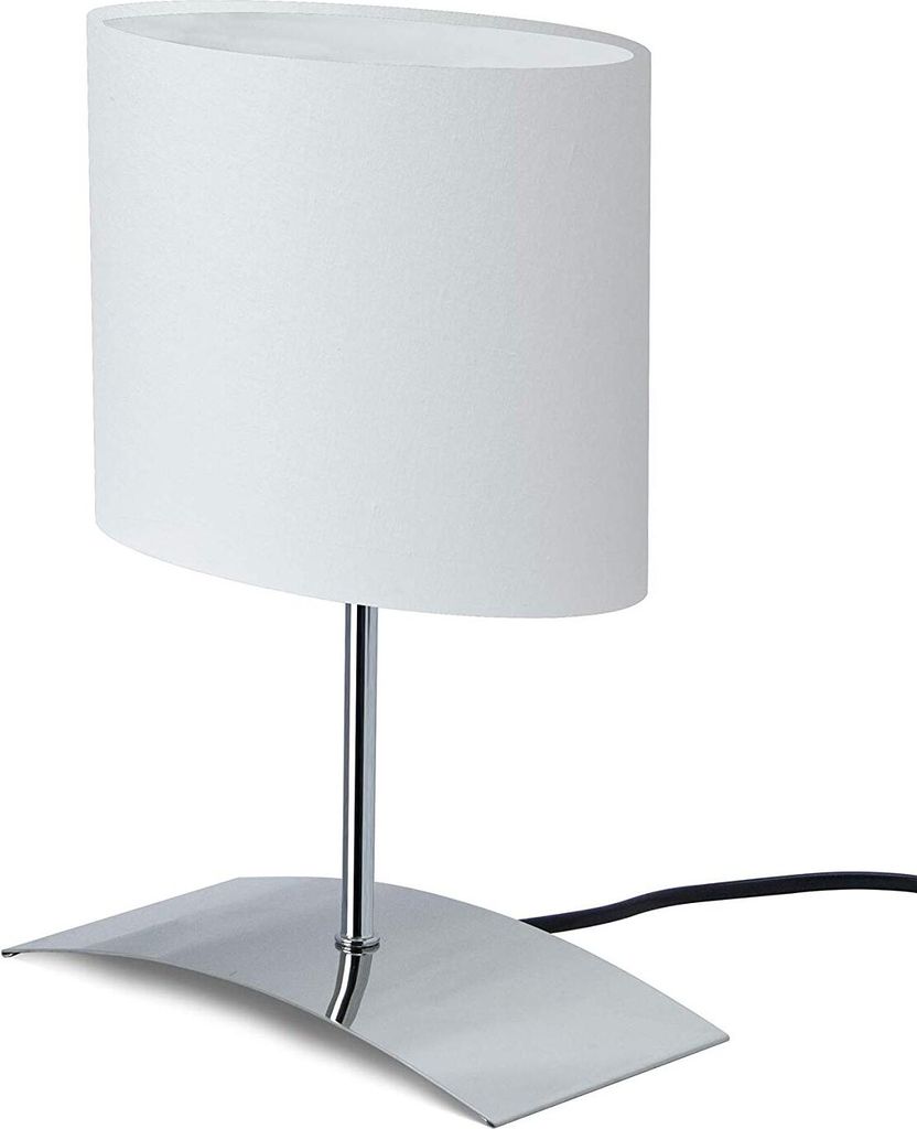 Design Tischleuchte "White House" mit weißem Stoffschirm