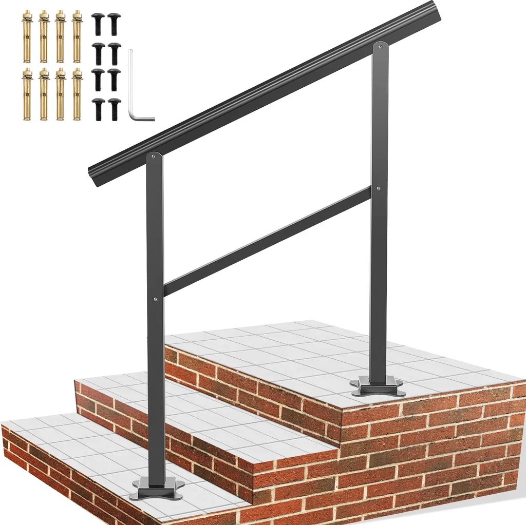 Rampe de Sécurité Extérieure Aluminium pour Escalier de 2 à 3 Degrés