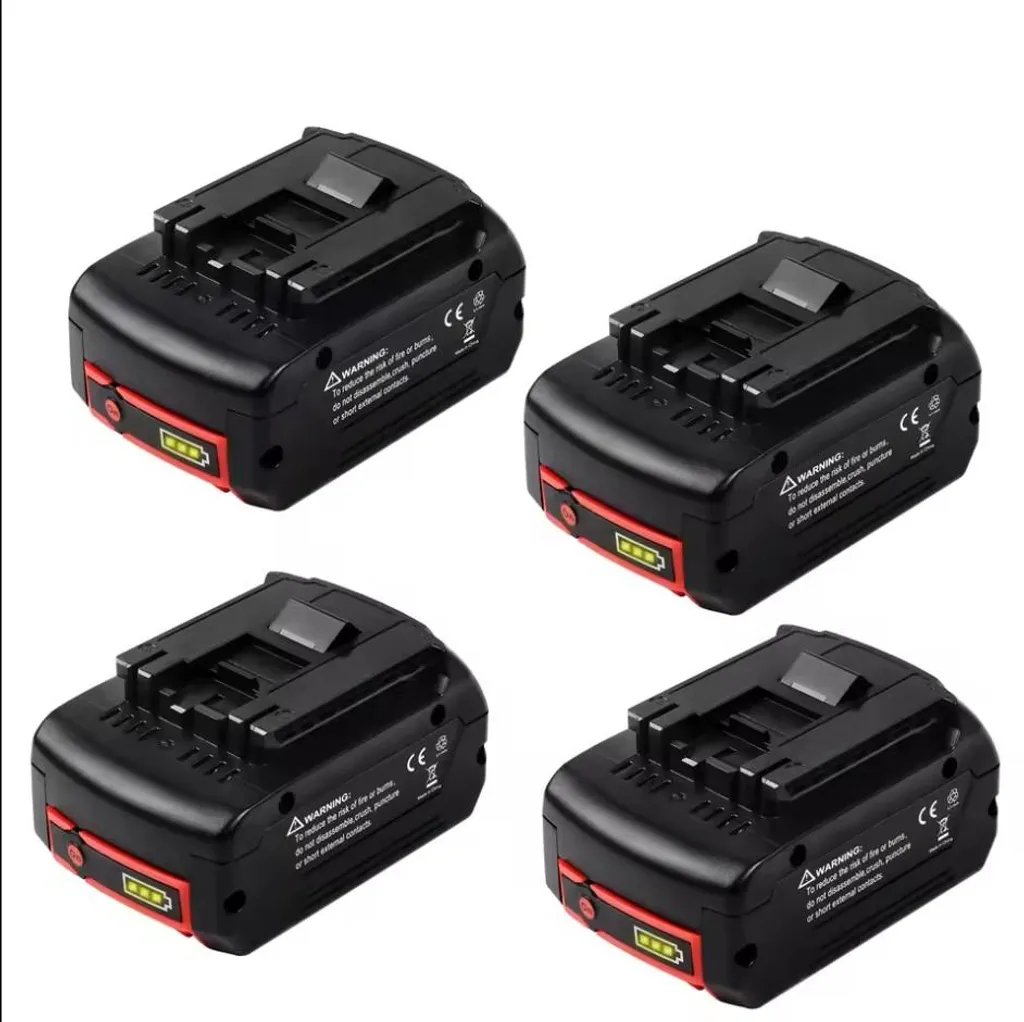 Batterie 18V 6,0 Ah Li-Ion compatible Bosch sans fil - Pack de 4 pièces
