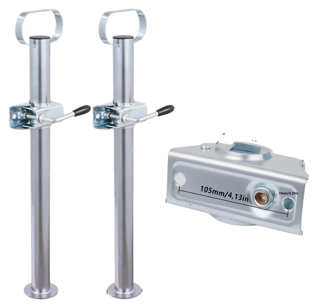 Support remorque robuste 150 kg en acier galvanisé anti-corrosion argent