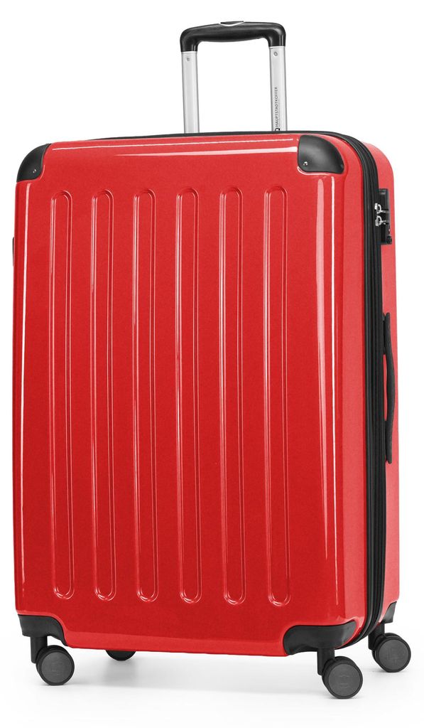 HAUPTSTADTKOFFER - Alex - Großer Hartschalen-Koffer mit Rollen Trolley XL Rollkoffer Dehnfalte Reisekoffer 120L, TSA-Schloss,Rot