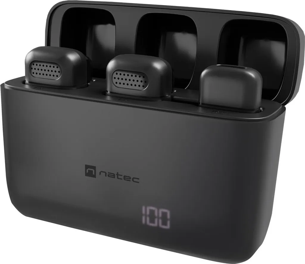 Microphone Lavalier Natec Hopper Omnidirectionnel Câble 1.8m Noir