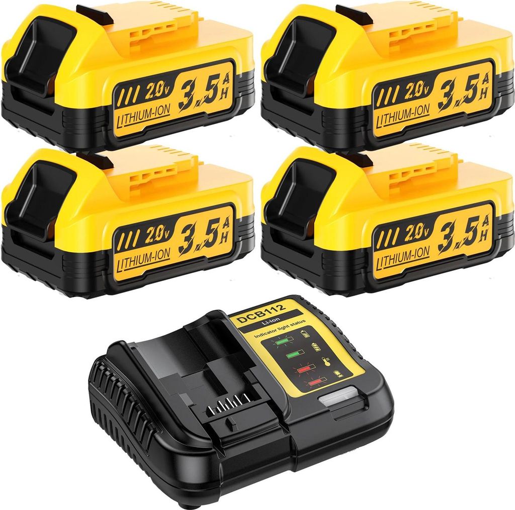 Kompatibler Ersatzakku für DeWalt, Li‐Ion DCBP034 3500 mAh 20V MAX, passend für DCBP518 & 4BAT-4A‐Ladegerät, Gold