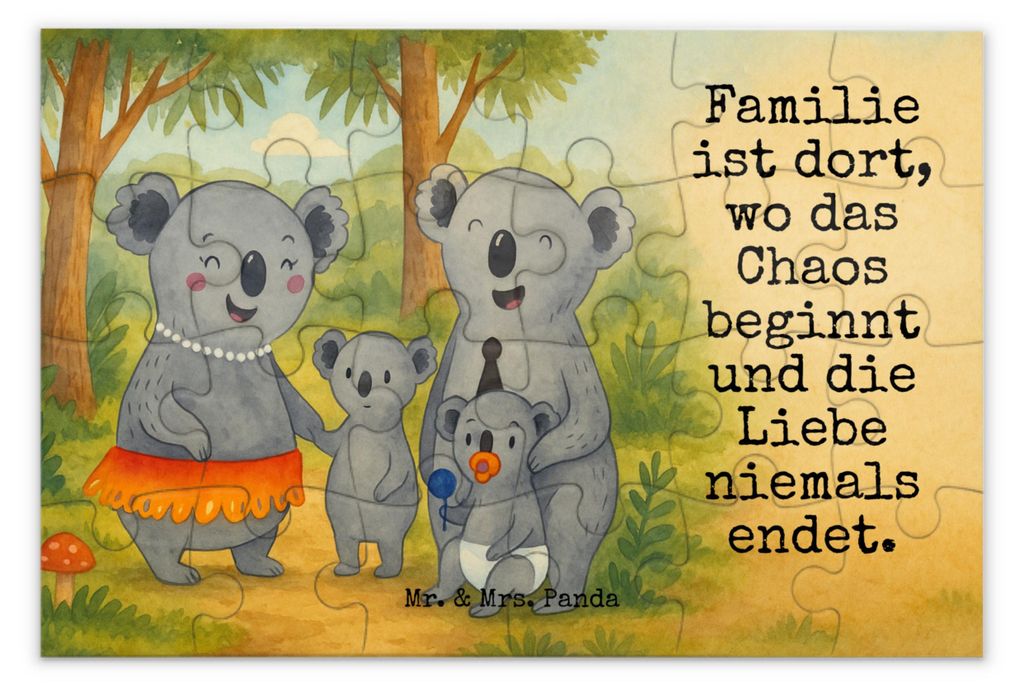 Mr. & Mrs. Panda Puzzle Koala Familie Design 24 Teile - Weiß - Geschenk, Muttertag, Mama, Family, Koalas, Kinder, 2000, 1500, Legespiel, 500, 1000