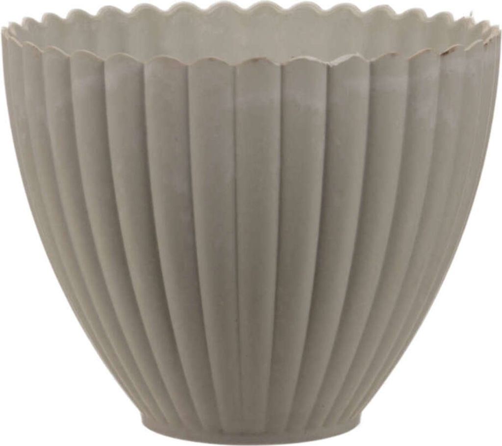 Blumentopf Ø16xH13cm rund Kunststoff grau gewischt Produktbild 