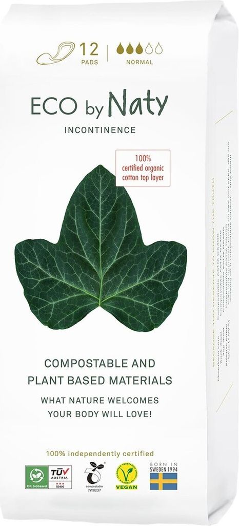 Dámské ECO inkontinenční vložky Naty - normal (12 ks) Obrázek produktu 