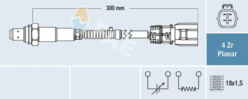Sonde Lambda FAE 77683 de haute précision pour système d'échappement