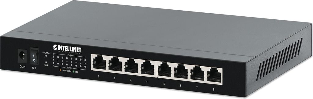INTELLINET 8-Port 2,5G Ethernet PoE+ Switch 100W 8xPSE Ports