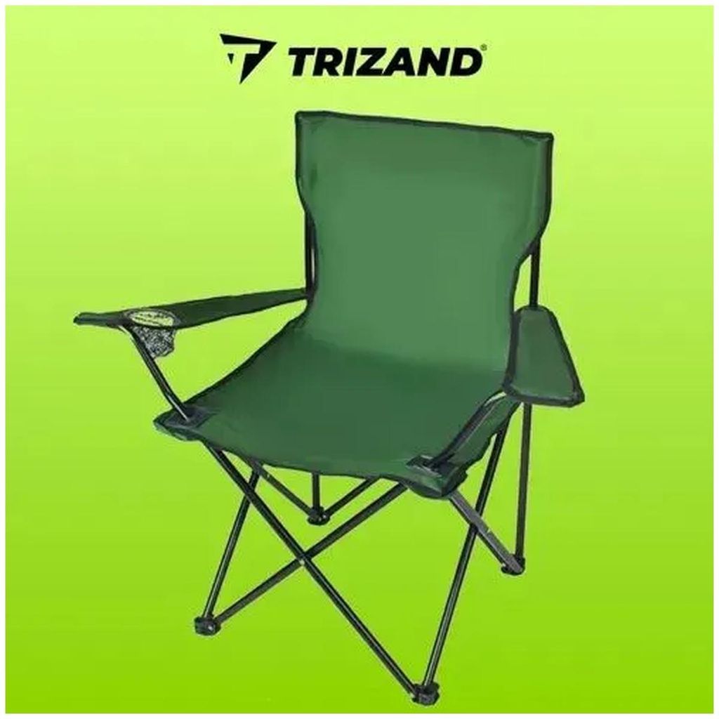 Trizand Angelstuhl K23676 klappbar Grün mit Getränkehalter Produktbild 
