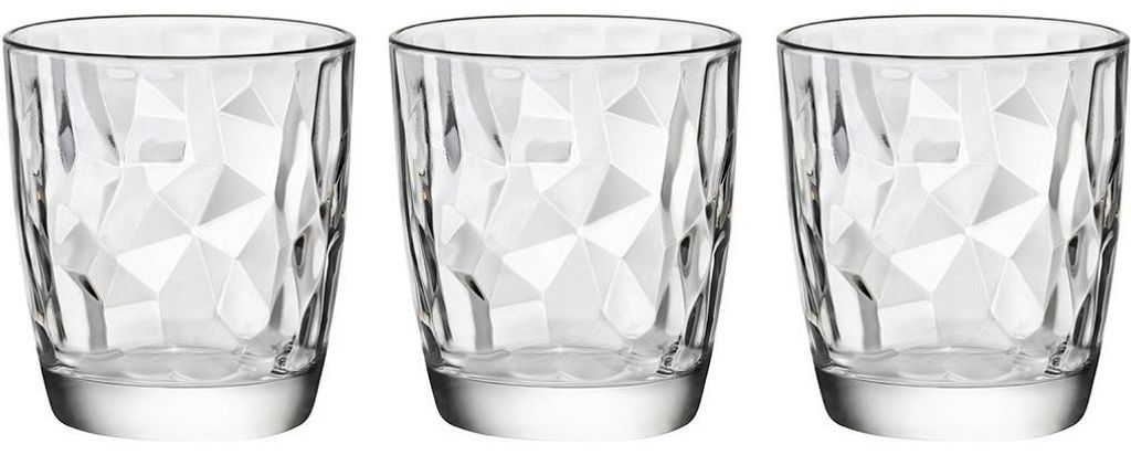 Bormioli Rocco Trinkglaser Diamond - 3x - Glas - 305 ml