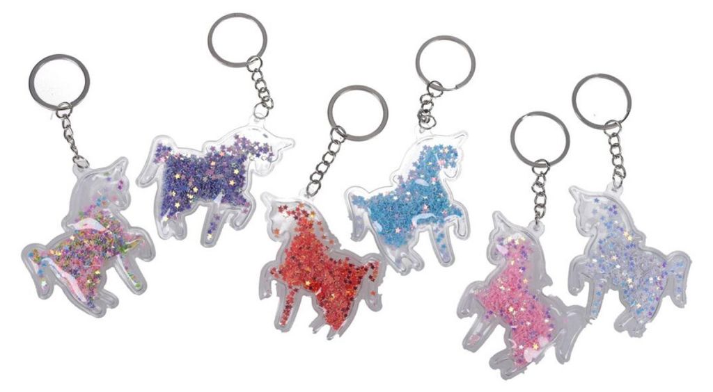 Schlüsselanhänger mit Glitzer – Einhorn (12er-Pack) Produktbild 