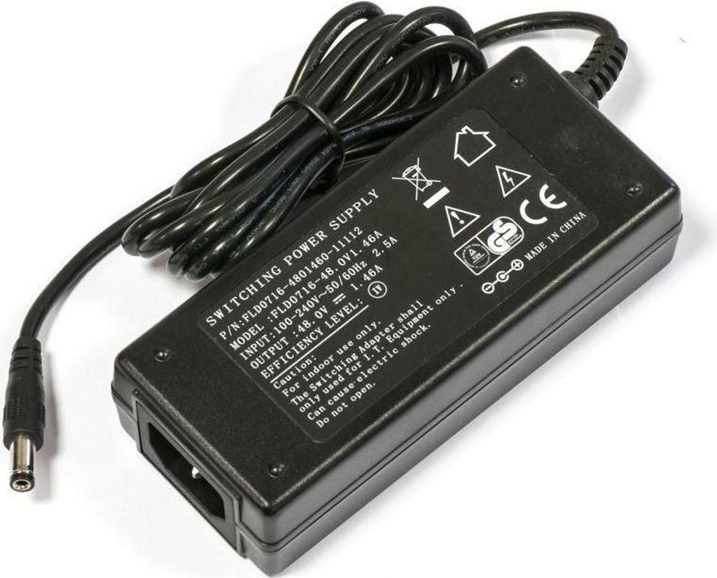 Mikrotik 48POW, Stromversorgung, 110-240 V, 48 V, 1,46 A, RB800, Schwarz