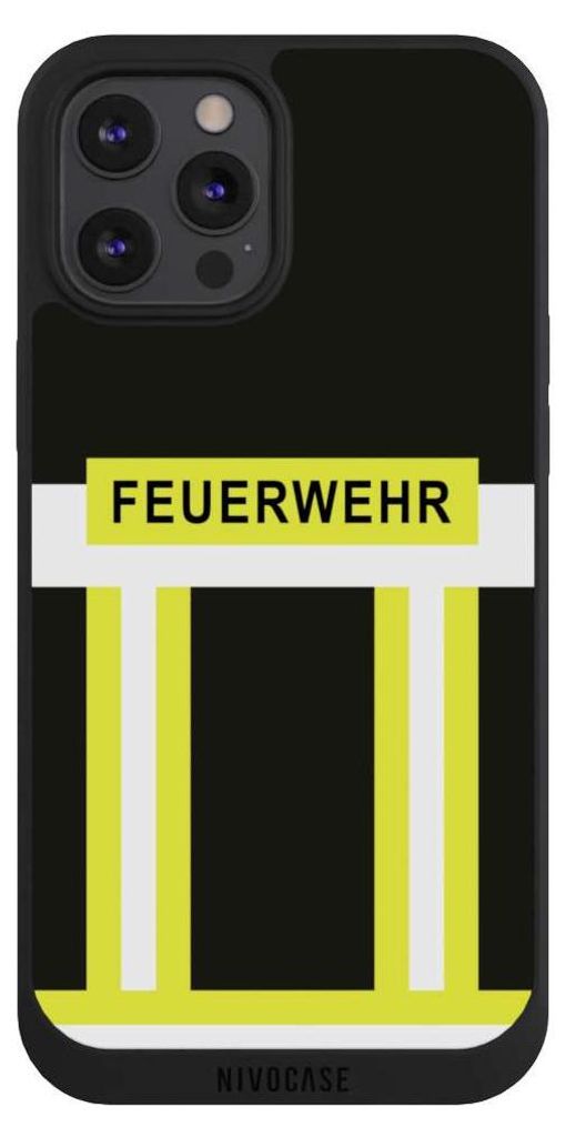 NIVOCASE Handyhülle für Apple iPhone 12 Pro Max Hülle NIVOpure Case Schwarz Beruf Feuerwehr Feuerwehrmann