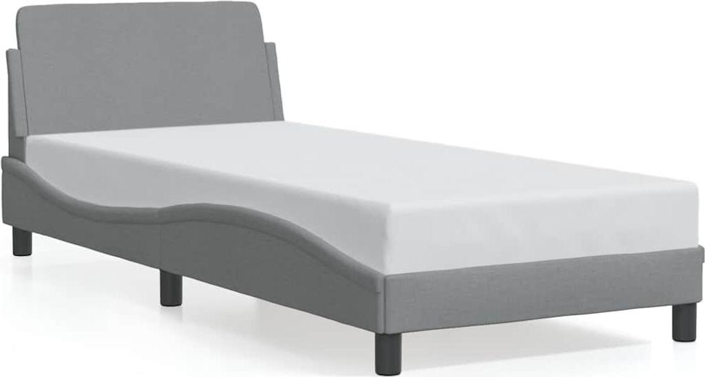 vidaXL Bettgestell "Dover" Hellgrau 80x200 cm Stoff Produktbild 