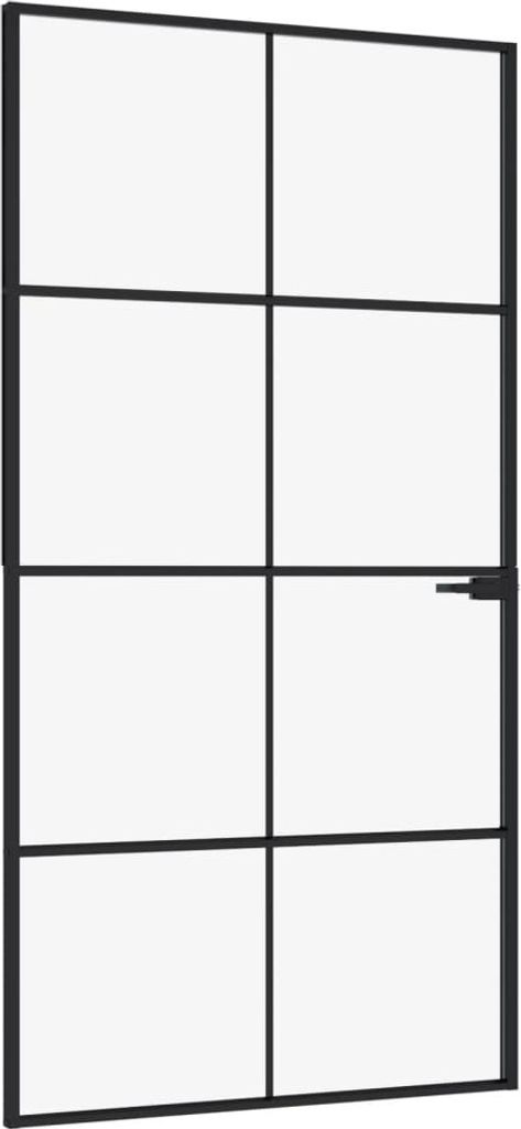 vidaXL Drzwi wewnętrzne czarne 102x201,5 cm szkło hartowane Zdjęcie produktu 