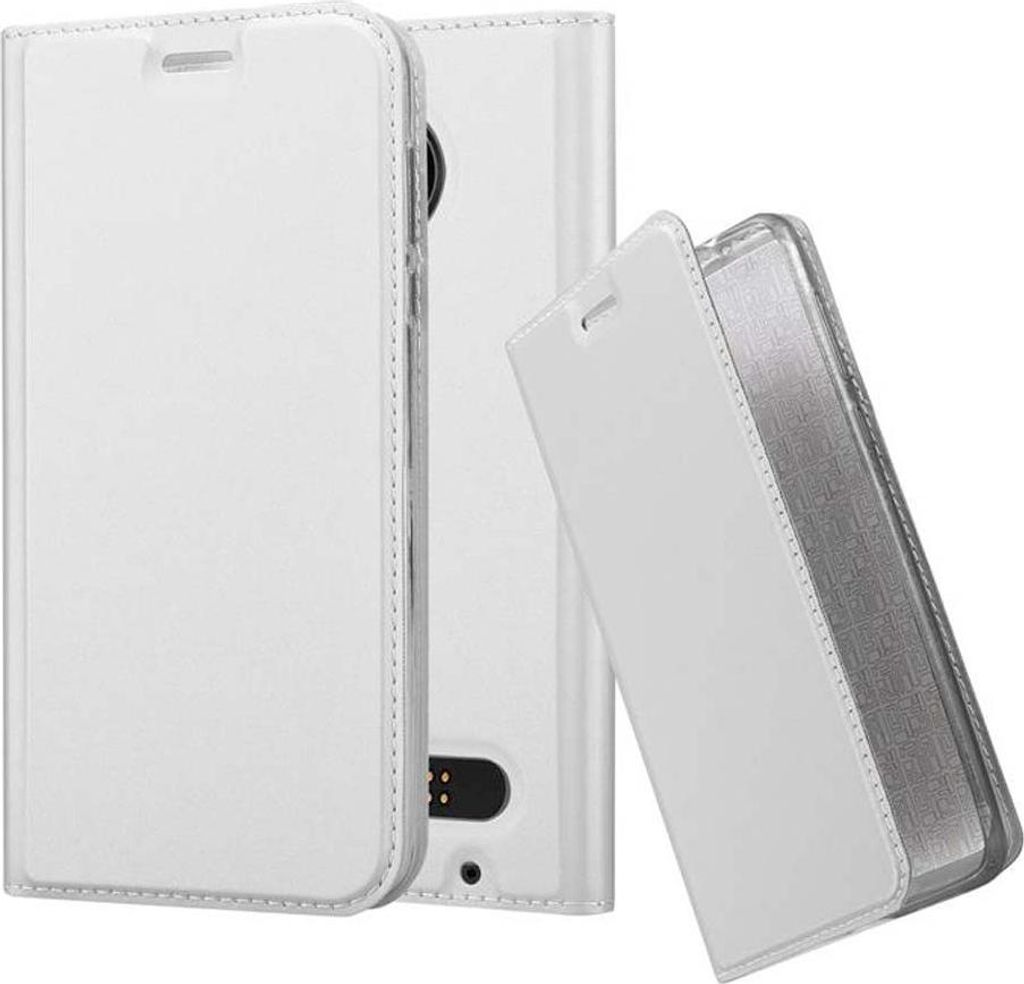 Cadorabo Handyhülle für Motorola MOTO Z2 Schutz Hülle in Silber Cover Etui Book Case Booklet