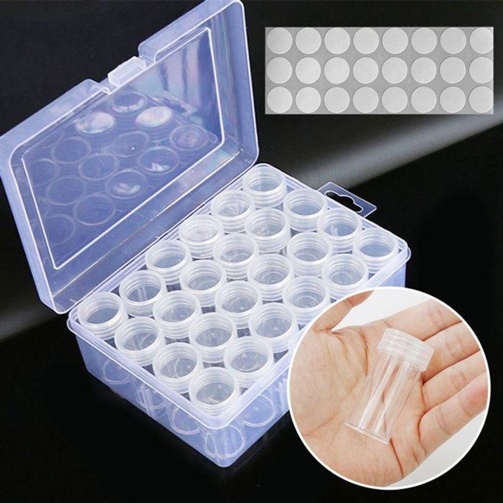 Aufbewahrungsbox für Saatgut aus Kunststoff mit 24 Fächern, Prototyp eines Aufbewahrungsorganisators mit Etikett (für nicht gekeimtes Saatgut)