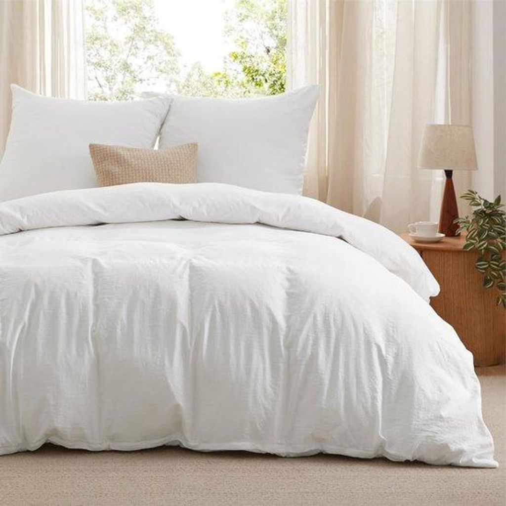 Famanu Bettwäsche Set 230 x 220 cm Mikrofaser weiß