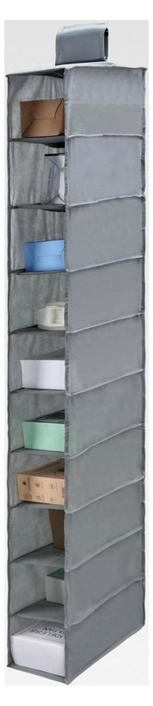 Hängeregal aus Stoff mit 10 Fächern, zusammenklappbar, Hängeaufbewahrung, Kleiderschrank-Organizer, Ordnungssystem für Kleiderschränke in vers...