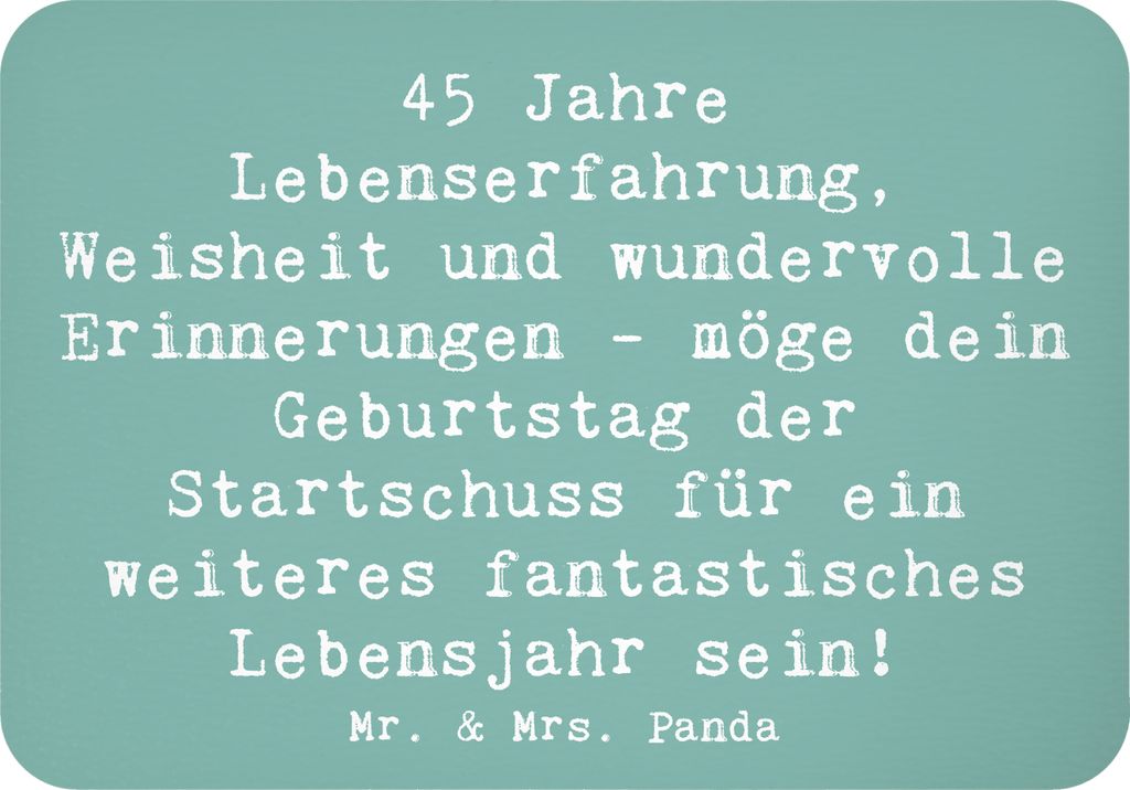 Mr. & Mrs. Panda magnet Spruch 45. Geburtstag - Meeresbrise - Geschenk, Geburtstagsgeschenk, Meilenstein, haftmagnet, Kühlschrankmagnet, glücklic...