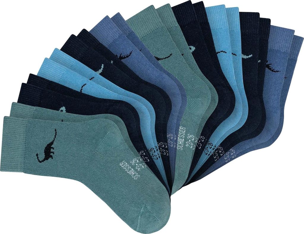 SCHIESSER Jungen Socken, 10er Pack - "Legwear Kids", Muster, Baumwolmischung Blau-Mix 31-34
