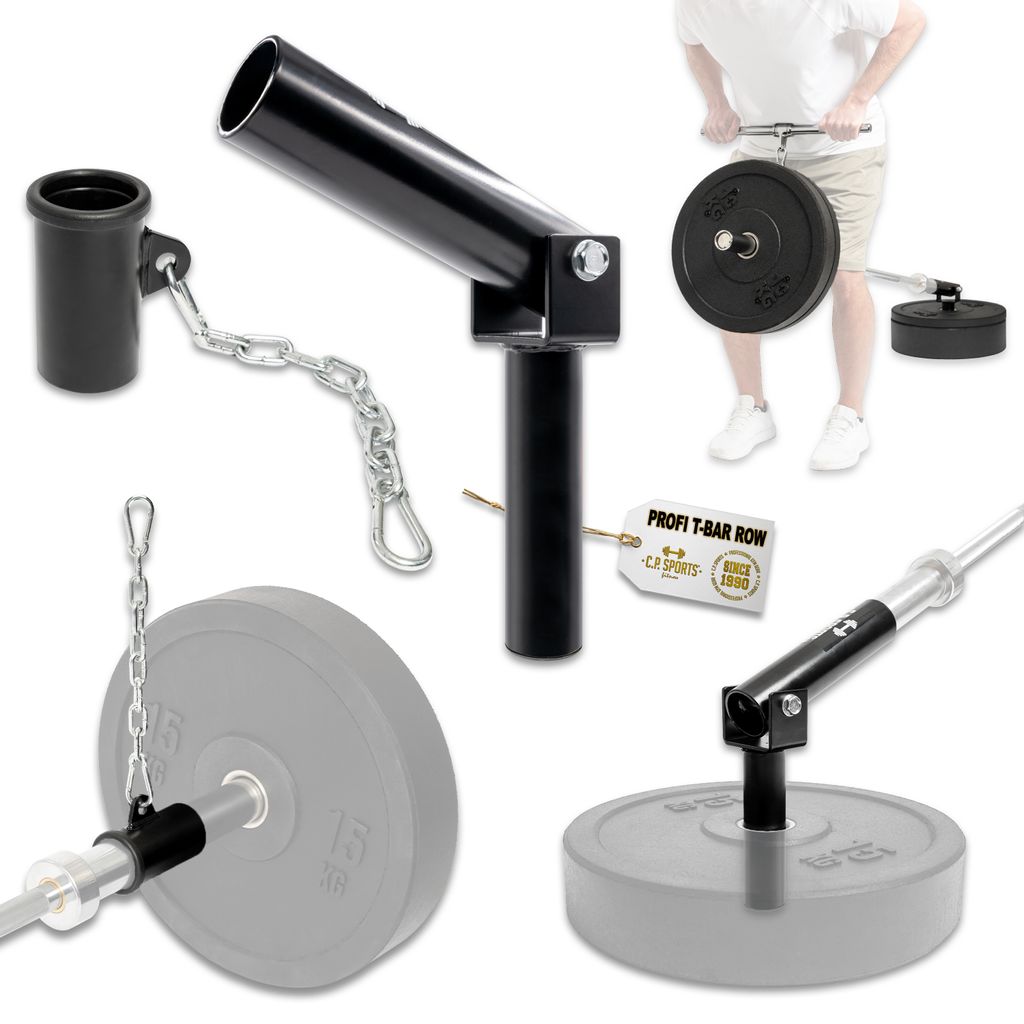 T-Bar Row Set – Gelenkpfosten + Hülse inkl. Kette mit Karabiner