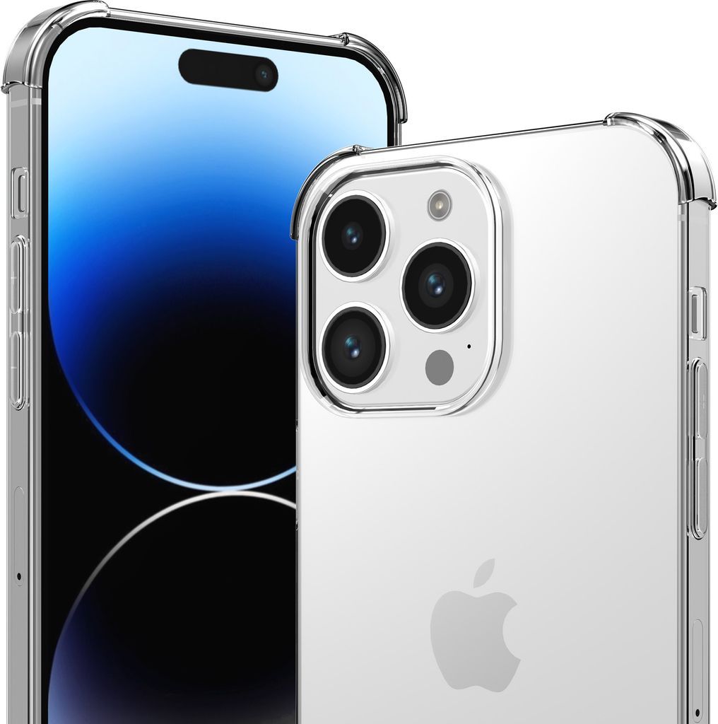 Handyhülle passend für iPhone 14 Pro Max transparent - Stoßfeste TPU Silikonhülle mit Bumper Shockproof - Smartphonica
