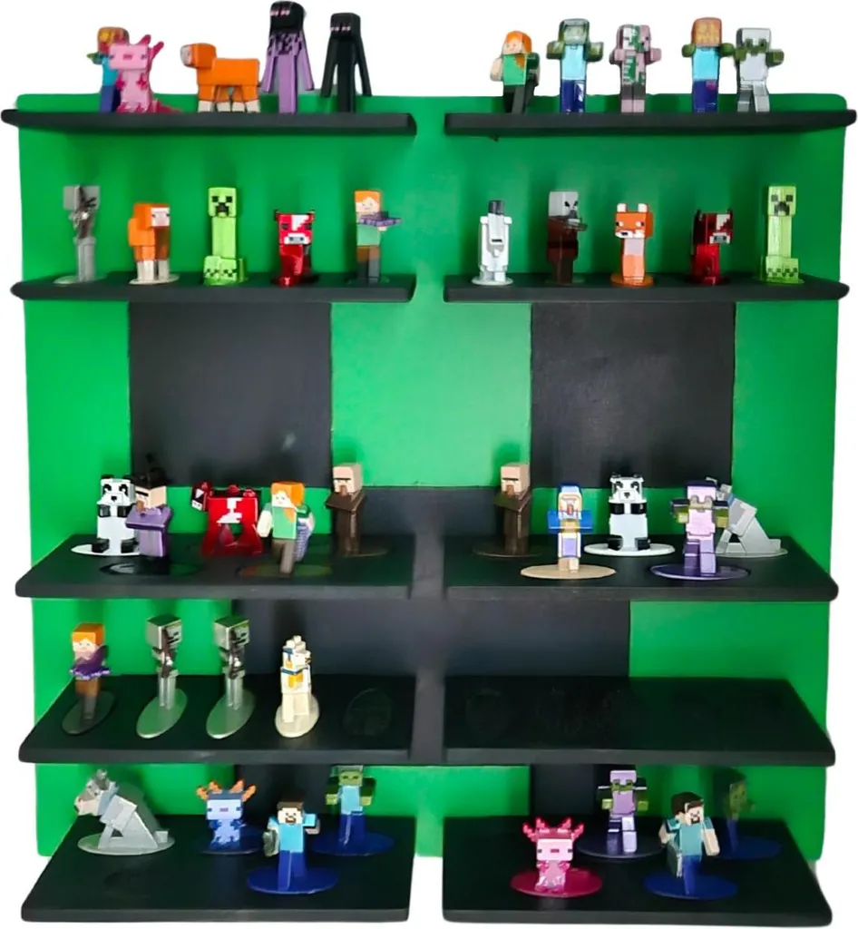 Exposition de Figurines Compatibles avec Minecraft - Vitrine Plexiglas 35cm - 5