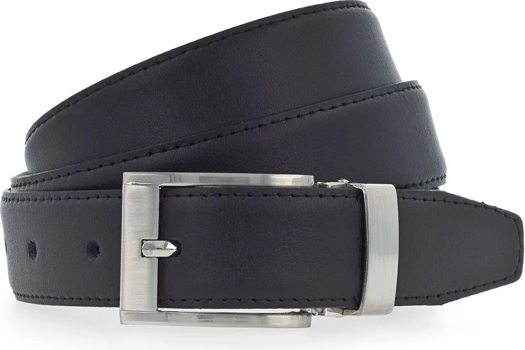 Cintura Uomo Vanzetti 30mm Nero - Pelle Genuina W110 per Abiti e Casual