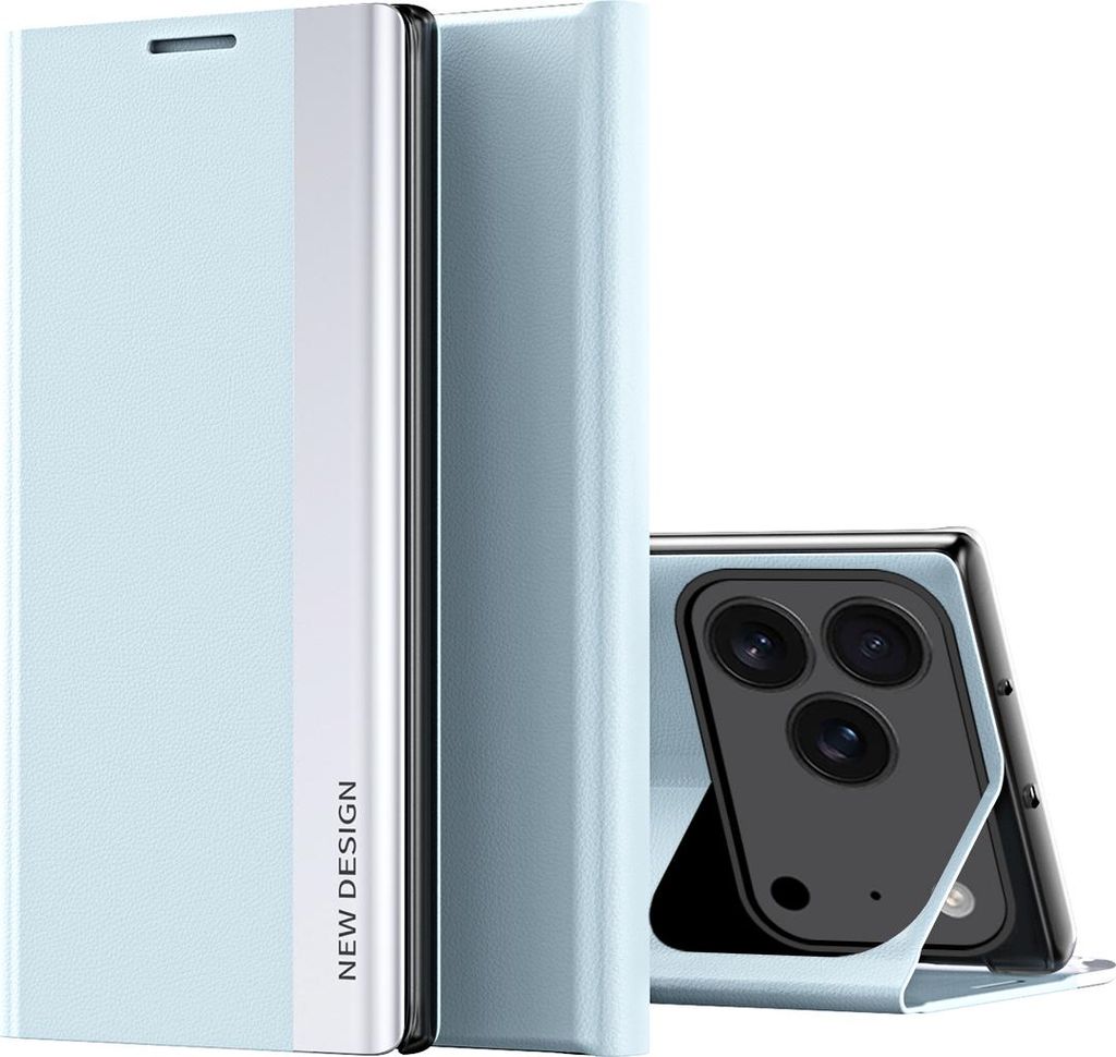 Hülle für iPhone 17 Pro Max, Kunstleder Magnetisch Klapp Stand Schutzhülle Blau