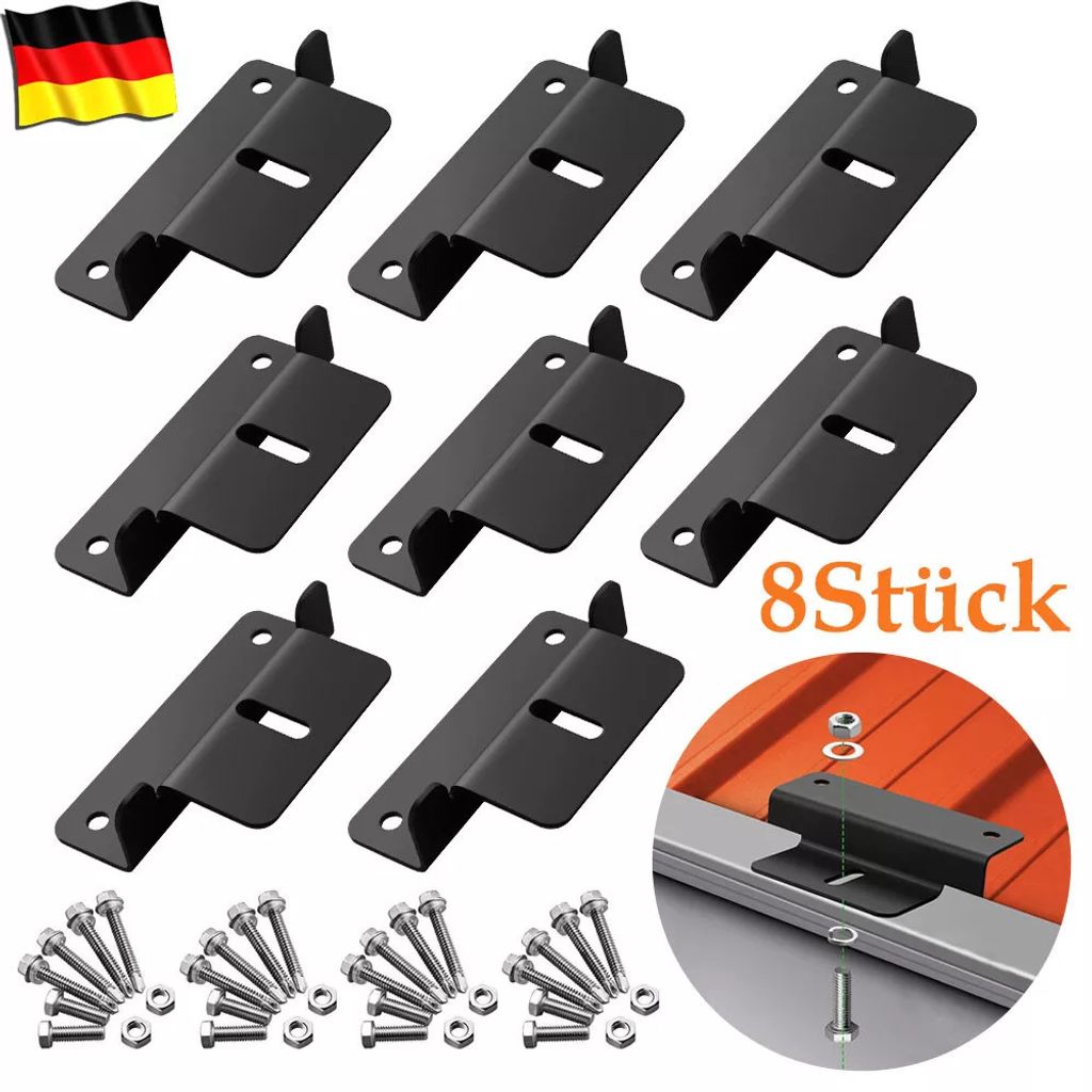 8 Stk Aluminium Z-winkel Befestigunswinkel PV Solarmodule Dachmontage Halterung