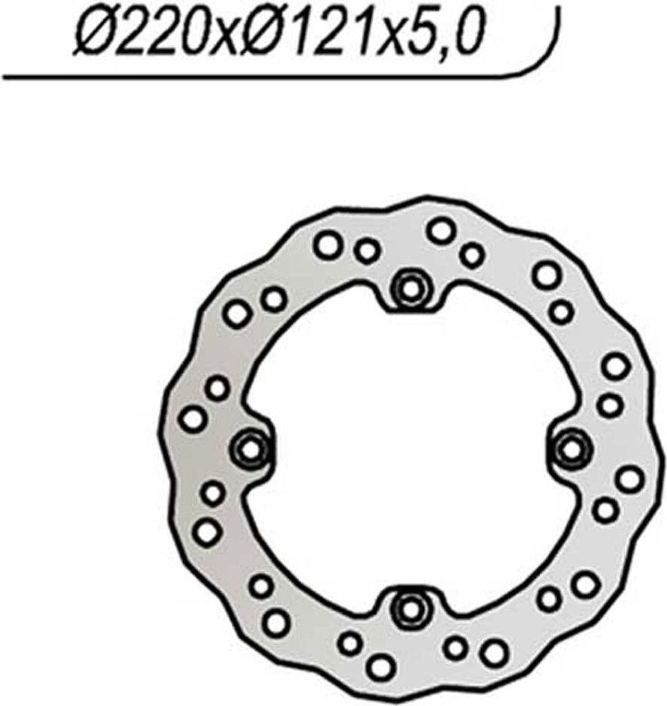 Ng Bremsscheibe Hinten Für Honda Cr 125 '89-'97, Cr 250 '89-'96 (220X121X5Mm) (4X10.5Mm) Welle