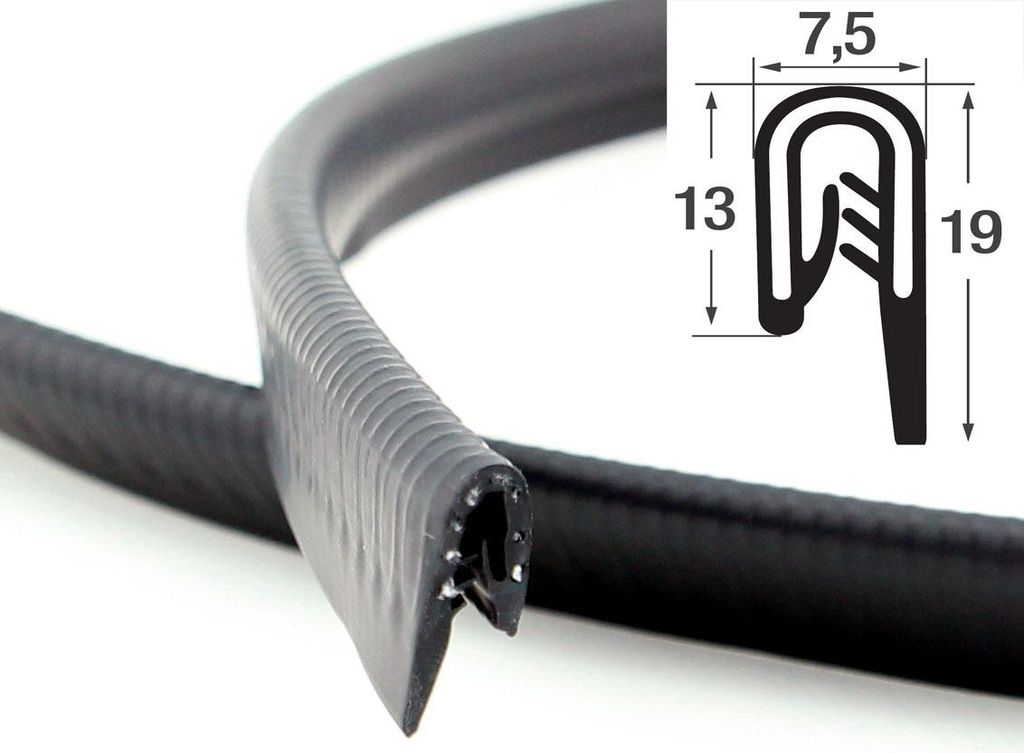 KSKL1-2S Kantenschutzprofil schwarz Klemmbereich 1-2 mm